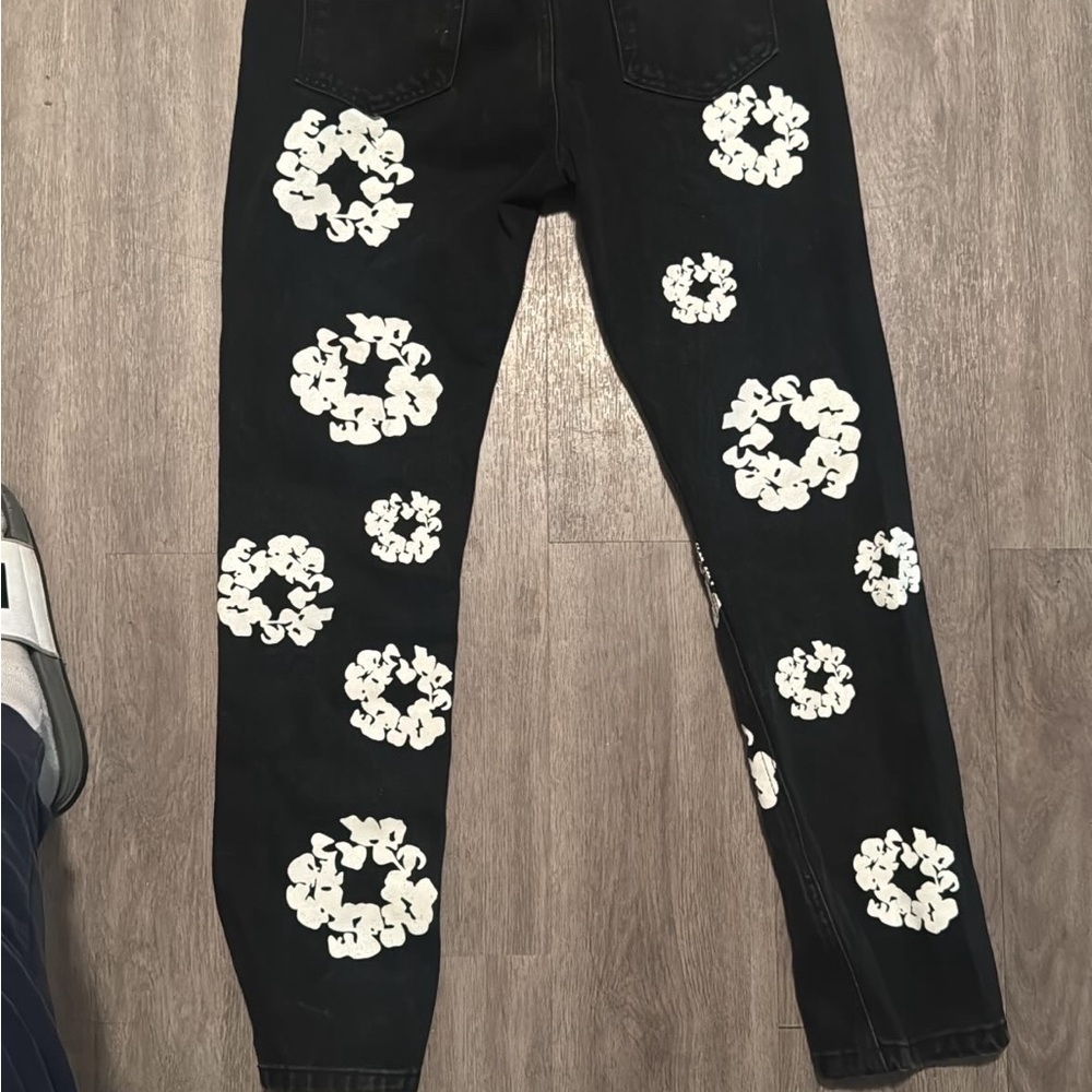 Black and White denim tear jeans